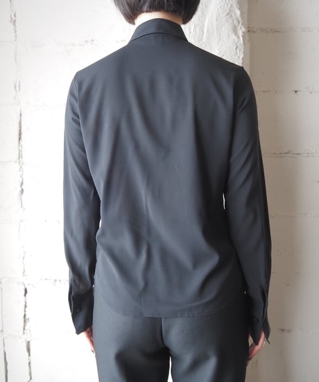 RALPH LAUREN Frill Front Silk Shirt BK