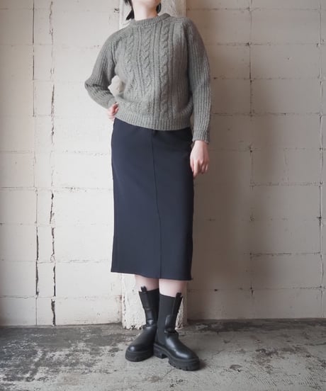 Hand Fraine Knit Wear Wool Cable Sweater GR