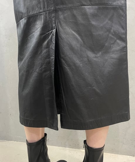 Leather Tight Skirt BK
