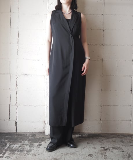 JONES NEW YORK DRESS Sleeveless Long Gilet BK