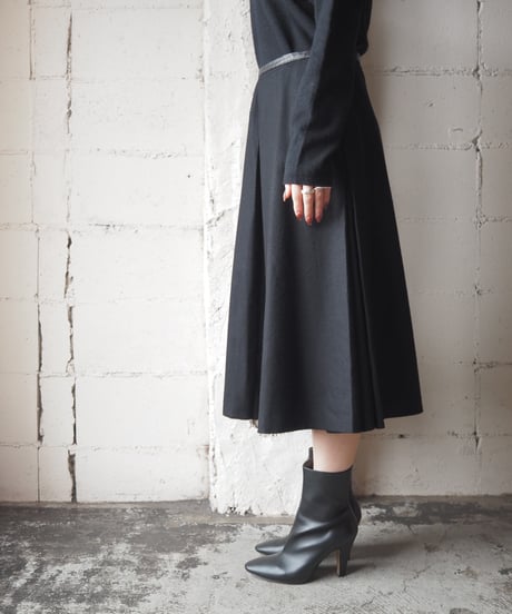 JIL SANDER Design Pleats Flared Skirt BK