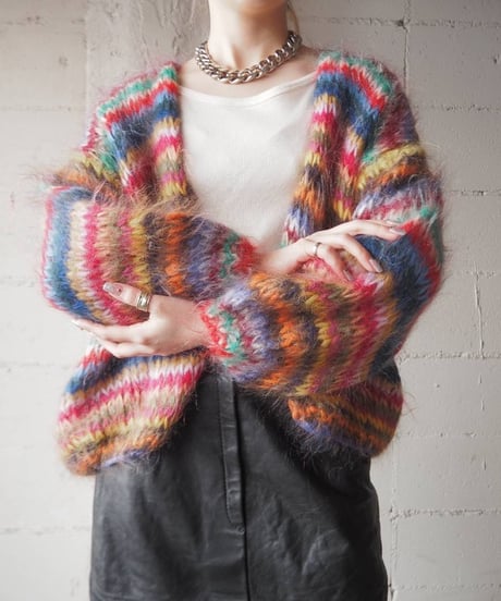 Les tricots d'O Multicolor Mohair Cardigan RE BL OR