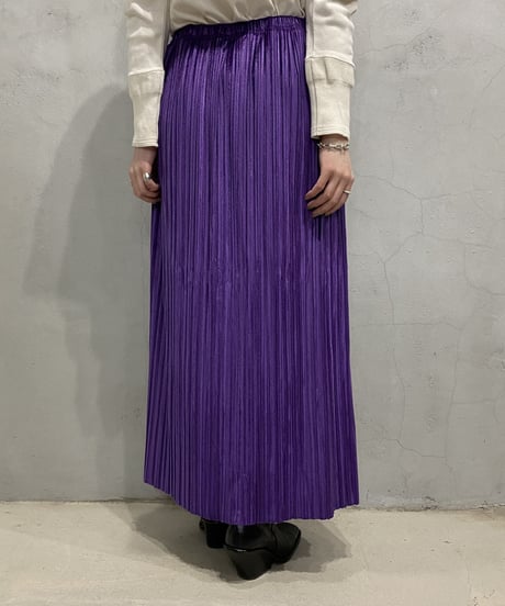 Pleated Velour Skirt PUR