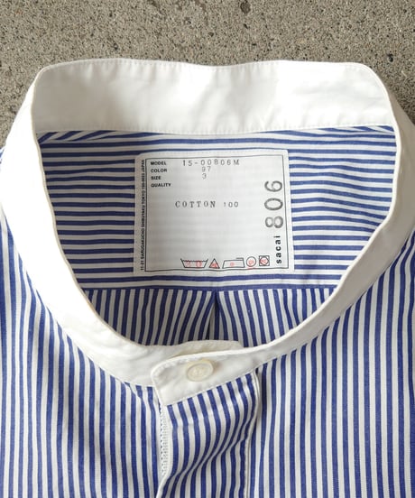 sacai Band Collar Stripe Shirt WHBL