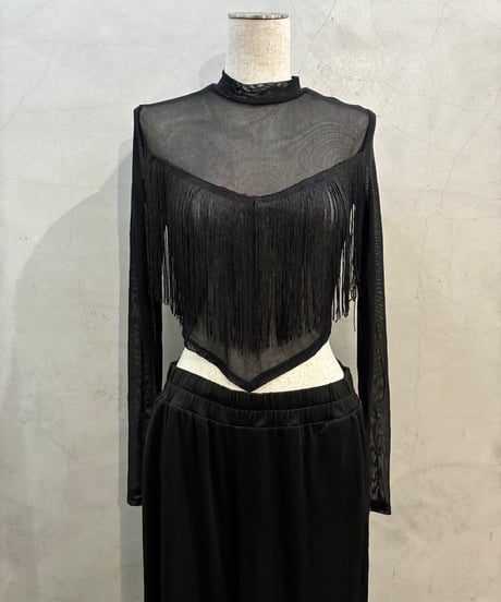 Fringe Sheer Cutsewn BK