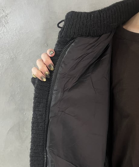 Mix Color Pattern Mohair Long Cardigan BLBK