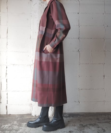 Check Pattern Shirt Dress BUR