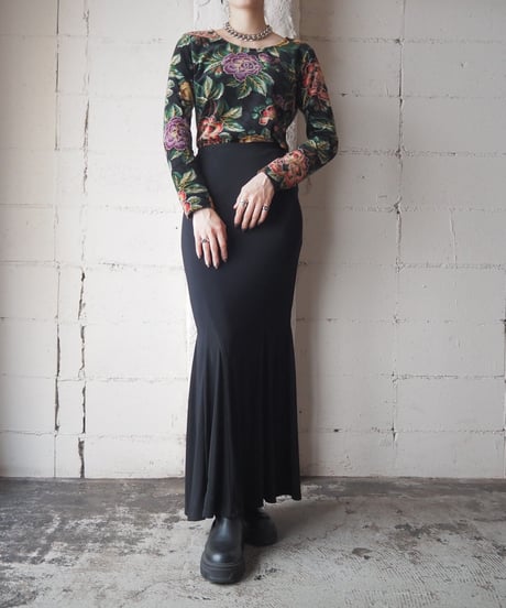 KENZO Floral Velour Tops BK