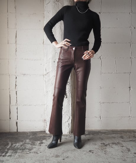 Ralph Lauren Back Slit Leather Pants BR