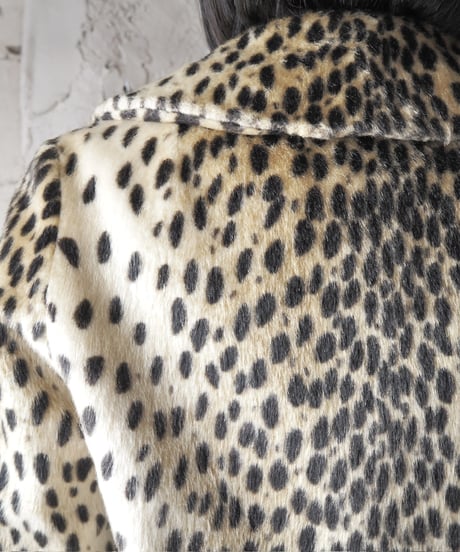 1950-60's Vintage Woolf Brothers Leopard Fake Fur Jacket BEBK