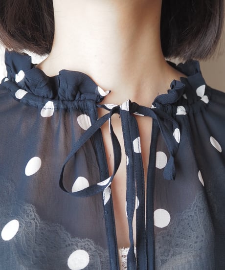 GANNI Sheer Dot Blouse NVWH