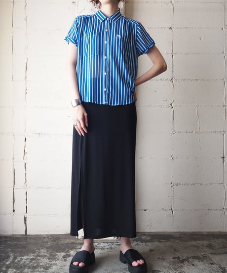Abercrombie&Fitch Sheer Stripe Shirt BLWH