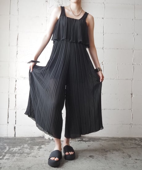 Pleated Camisole Jampsuit BK