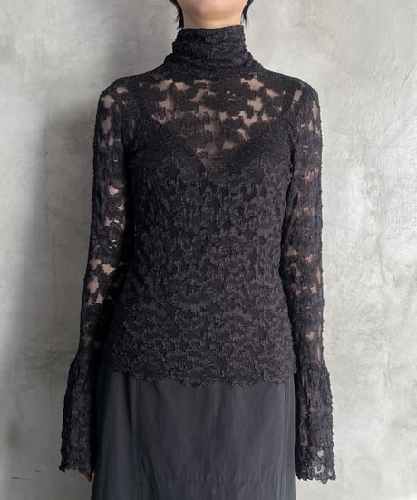 Flared Sleeve Lace Cutsewn BK