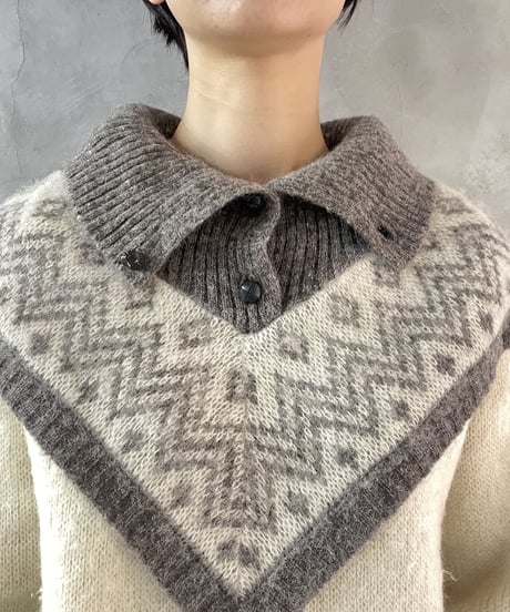 1980's Turnover Collar Nordic Sweater GRIV