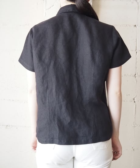Short Sleeve Linen Shirt BK
