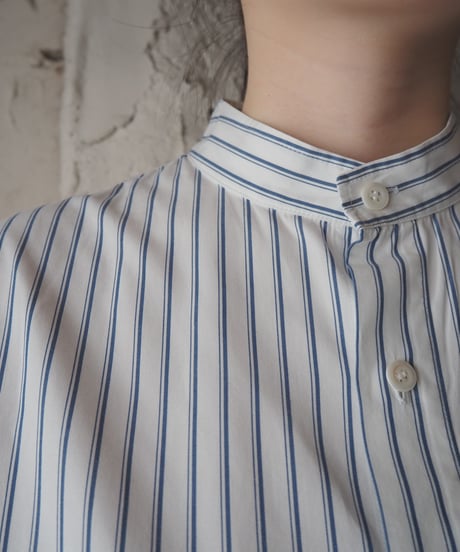 A.P.C. Striped Band Collar Shirt WHBL