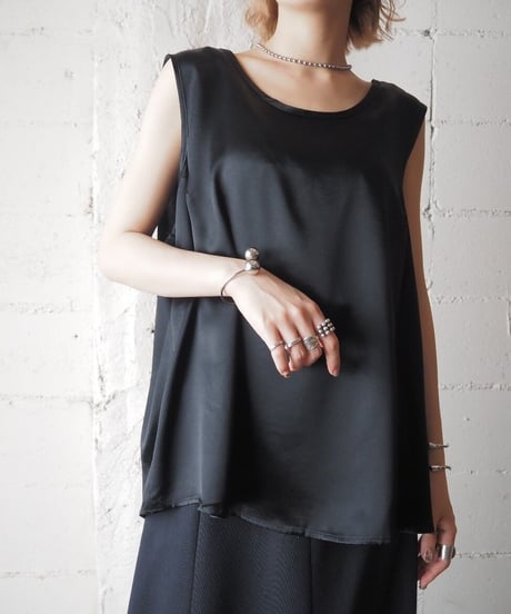 Satin Sleeveless Blouse BK
