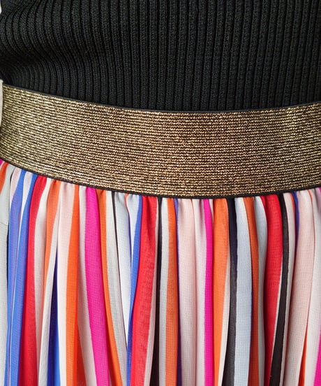 Multi Color Stripe Sheer Skirt ORWH