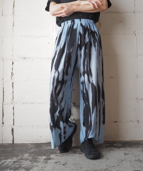 Pattern Pleated Easy Pants LBL BK