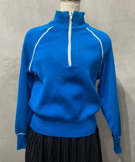 Half Zip Bicolor Knit BL