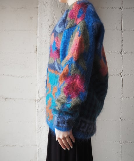 Pattern Mohair V Neck Cardigan BL