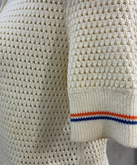 TORY BURCH Mesh Polo S/S Sweater IV