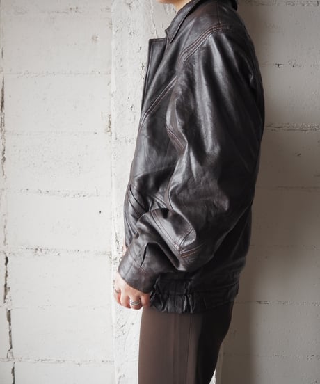 Waist Gather Leather Jacket BR