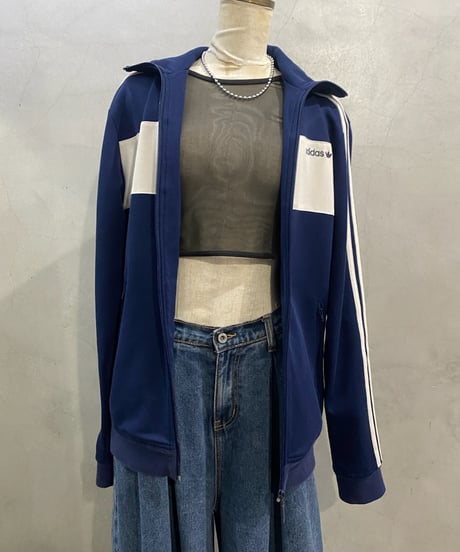 adidas High Neck Zip Up Jacket NV WH