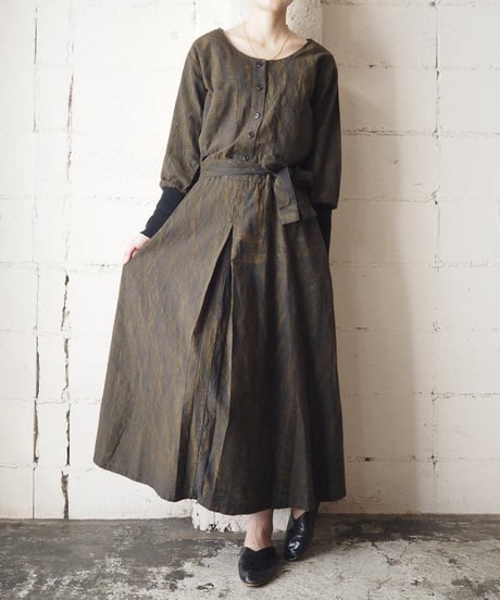 Collarless Pattern  Dress  KABK