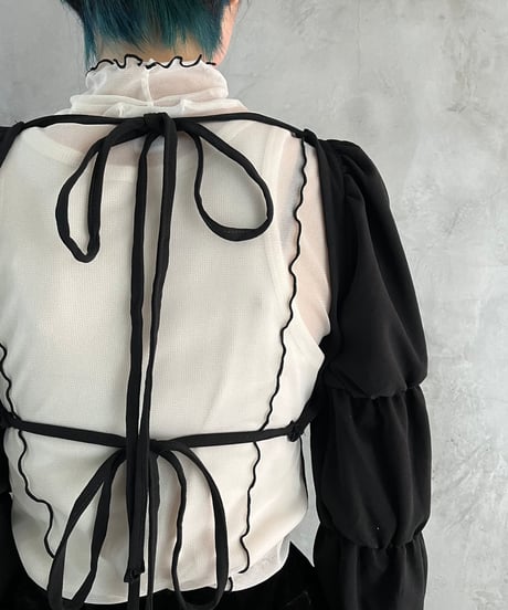 Puff Sleeve Short Tops BK
