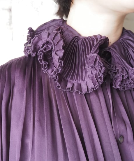 RALPH LAUREN Pleated Silk Blouse PUR