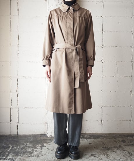 Round Collar Bicolor Coat BR BK