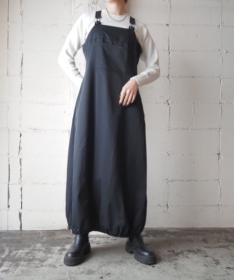 Drawstring Design Ballon Jumper Skirt BK