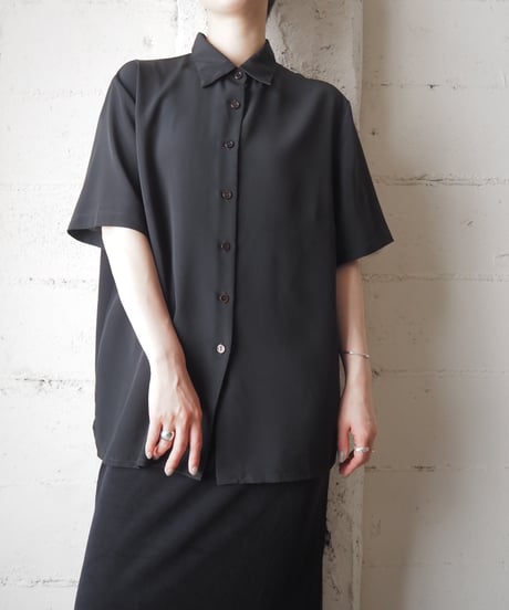 1970-80's Euro Sheer S/S Shirt BK
