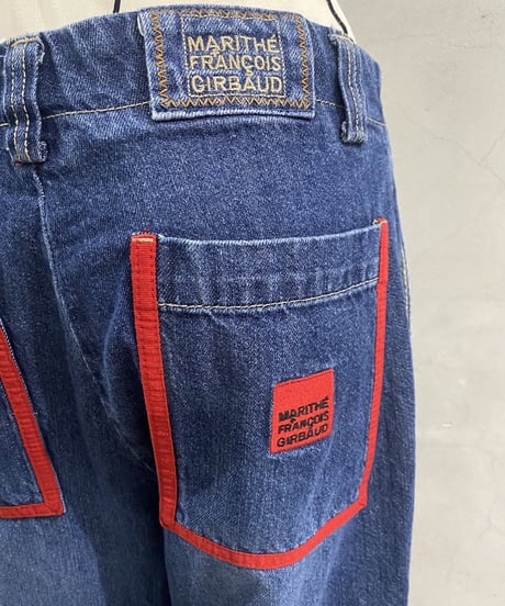 MARITHE FRANCOIS GIRBAUD Tape Design Denim Shuttle Pants BL RE