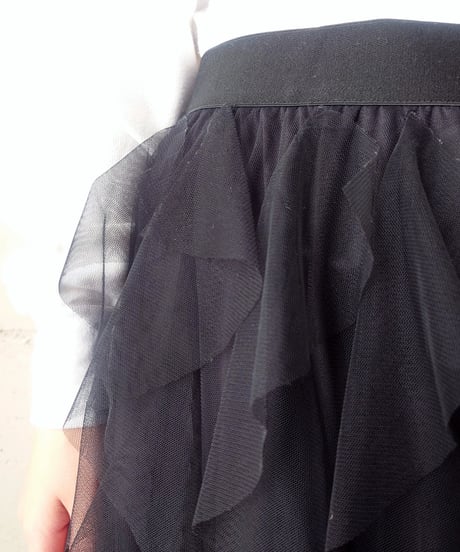 Ruffled Tulle Tiered Skirt BK