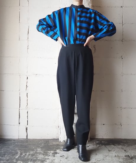 Stripe×Border Dolman Sleeve Blouse BKBL