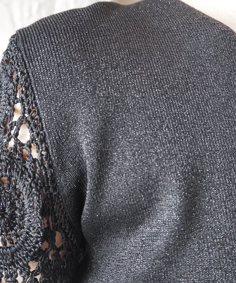 Crochet Sleeve Lame Knit BKSL