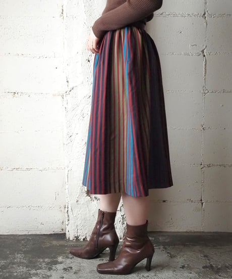 Stripe Flared Skirt REBL