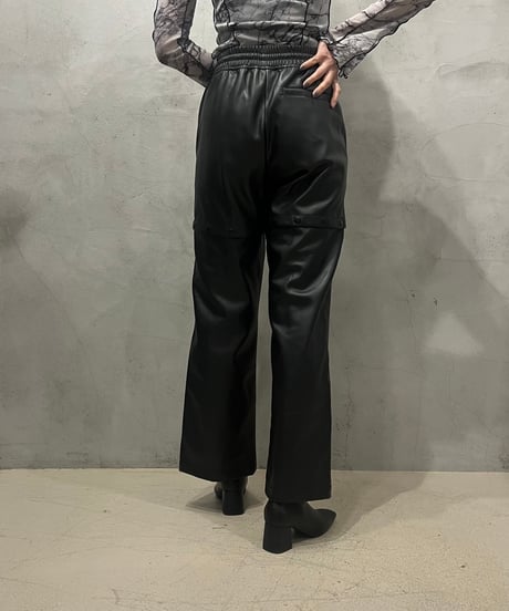 adidas Multi Way Fake Leather Pants BK