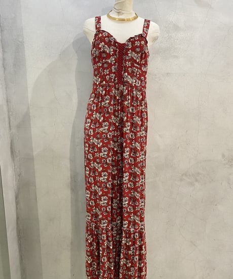 N/S Flower Print Lace up Jumpsuit RE