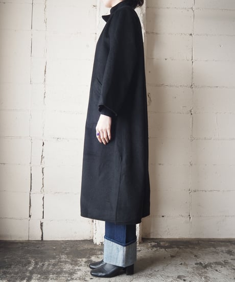 Stand Collar Cashmere Coat BK