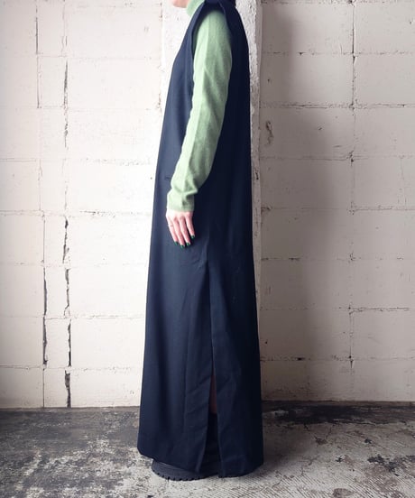 Front Button French Sleeve Jumperskirt BK