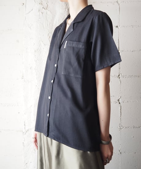 Woodpecker Open Collar  Shortsleeve Shirt BK