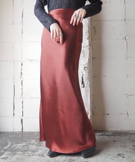 Satin Semi Mermaid Long Skirt BR