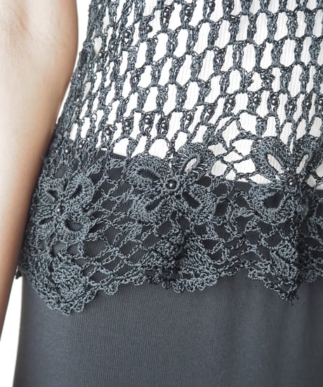 Crochet Short Sleeve Knit BK