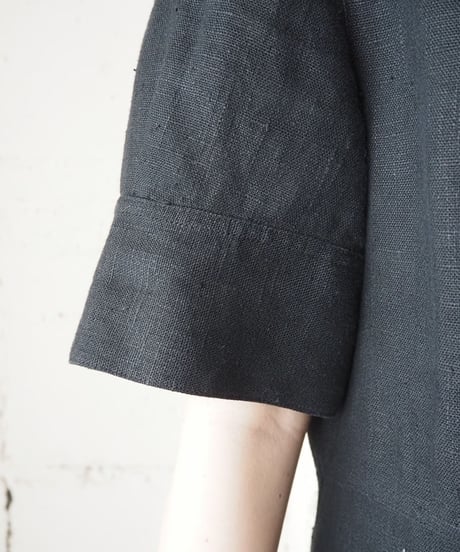 Front  Button S/S Linen Dress