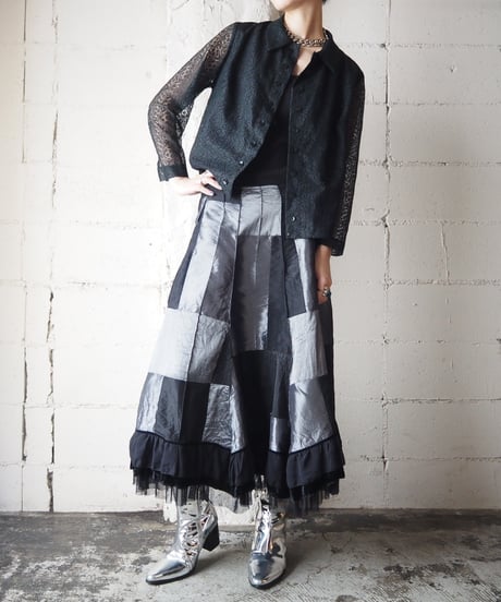 1960's Sleeve Sheer Lace L/S Shirt BK