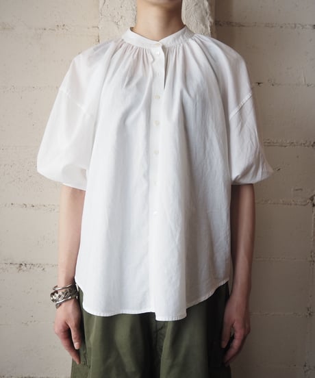 Puff Sleeve Gather Blouse WH